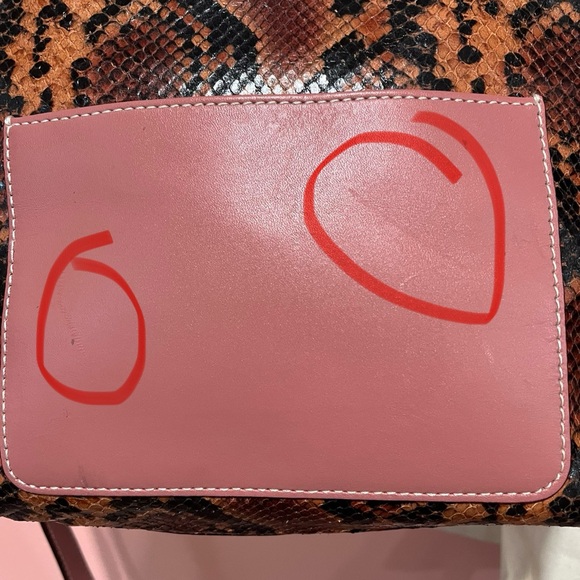 Frances Valentine Sabrina Snake Embossed Leather Satchel-Pink - Picture 10 of 14